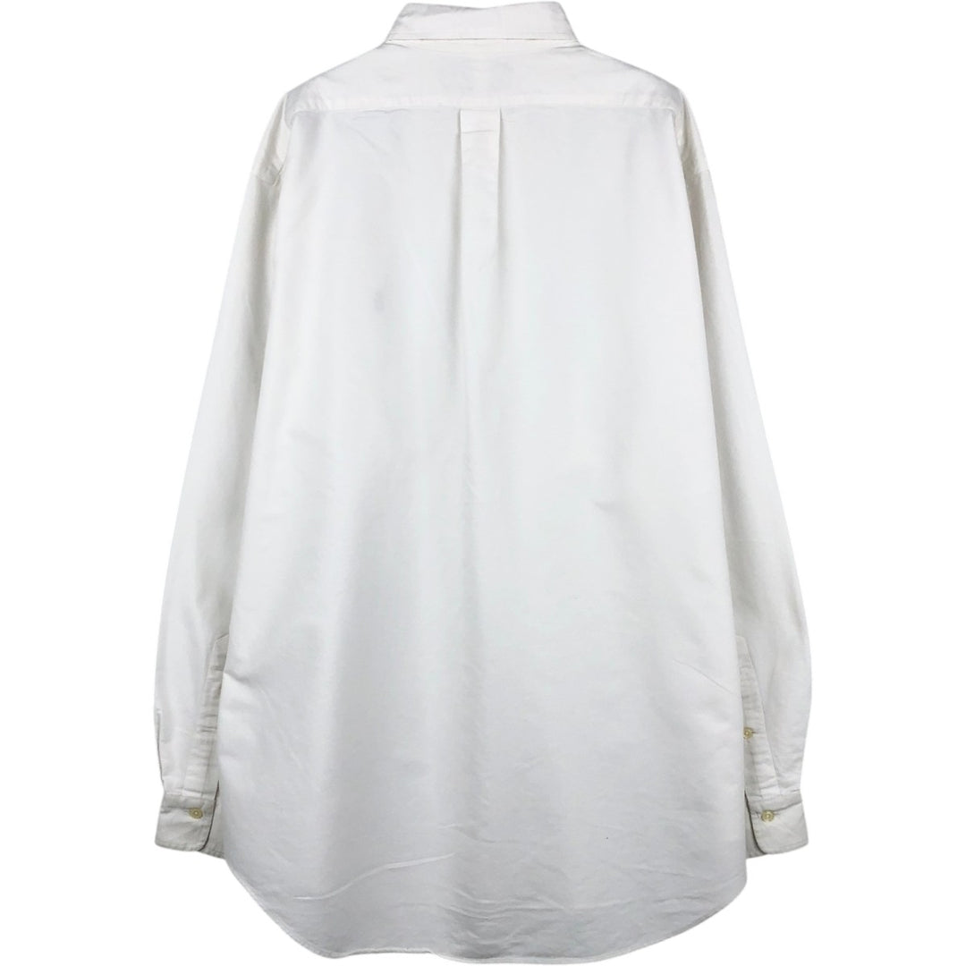 Ralph Lauren YARMOUTH long sleeve button down shirt, men's size L cotton white type Vintage Second Hand