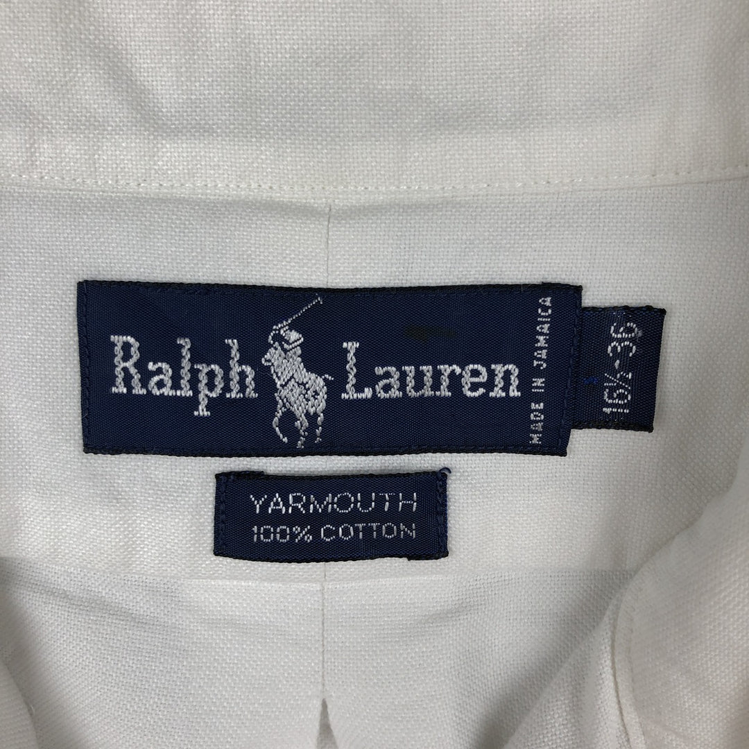 Ralph Lauren YARMOUTH long sleeve button down shirt, men's size L cotton white type Vintage Second Hand