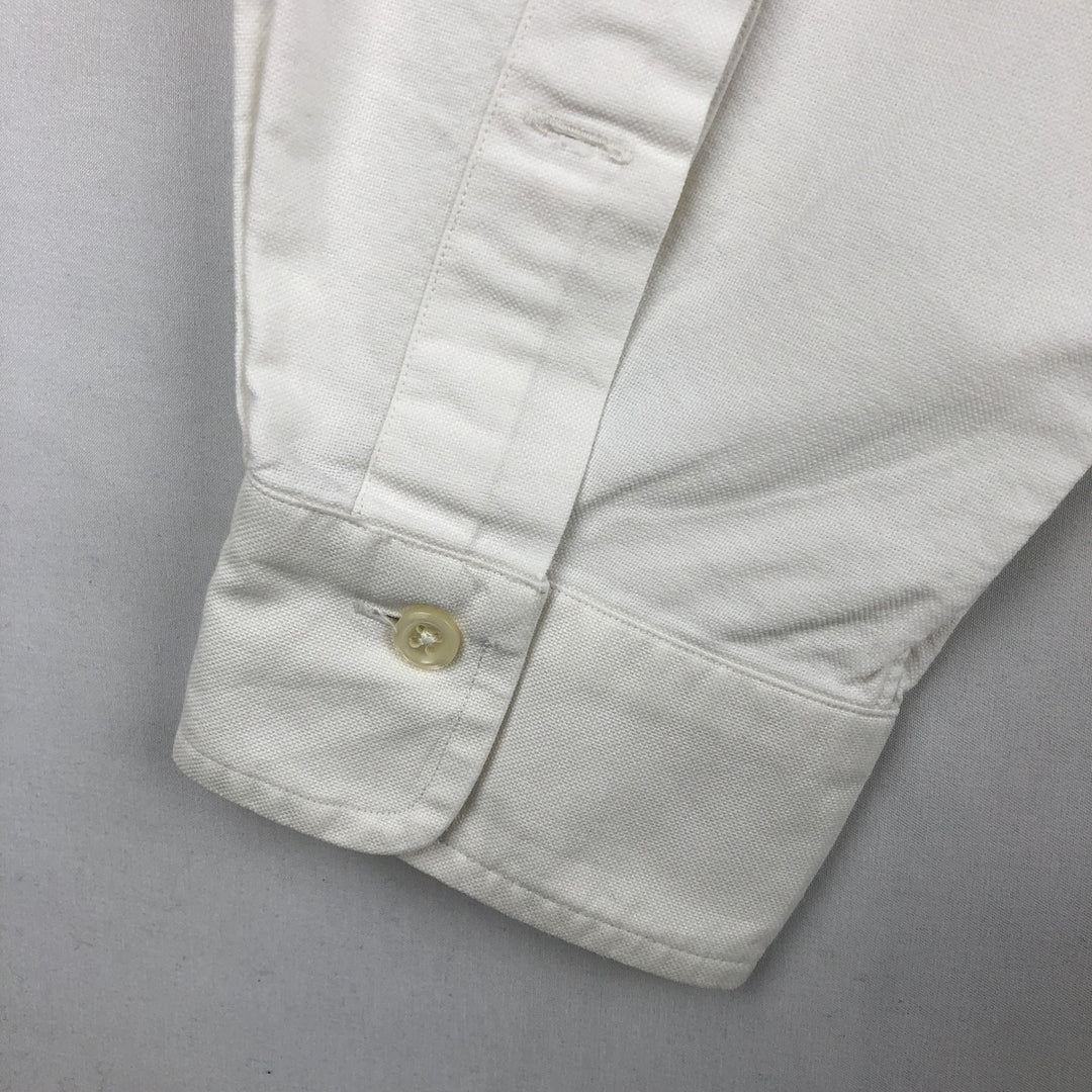 Ralph Lauren YARMOUTH long sleeve button down shirt, men's size L cotton white type Vintage Second Hand