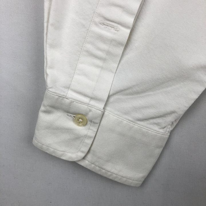 Ralph Lauren YARMOUTH long sleeve button down shirt, men's size L cotton white type Vintage Second Hand
