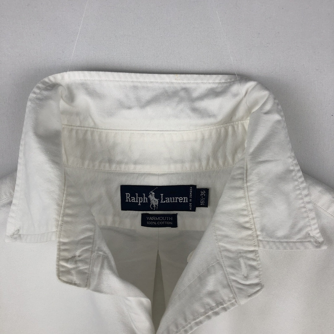 Ralph Lauren YARMOUTH long sleeve button down shirt, men's size L cotton white type Vintage Second Hand