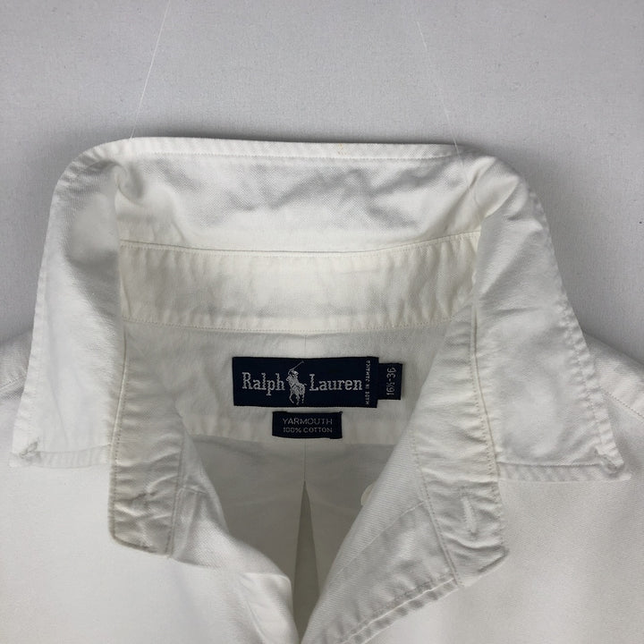 Ralph Lauren YARMOUTH long sleeve button down shirt, men's size L cotton white type Vintage Second Hand