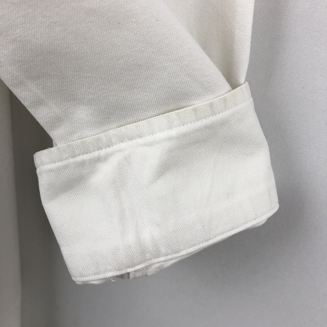 Ralph Lauren YARMOUTH long sleeve button down shirt, men's size L cotton white type Vintage Second Hand