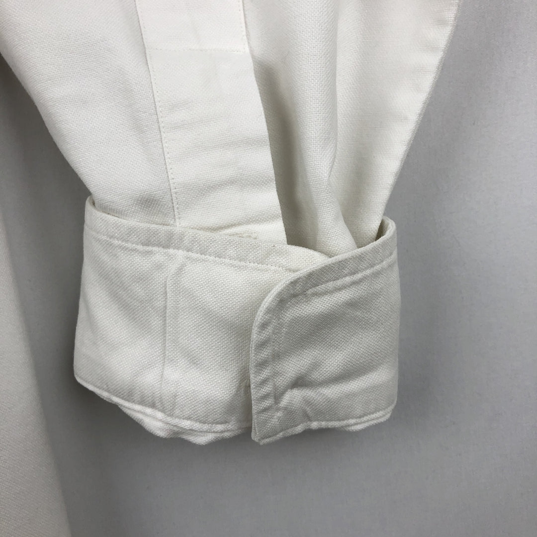 Ralph Lauren YARMOUTH long sleeve button down shirt, men's size L cotton white type Vintage Second Hand