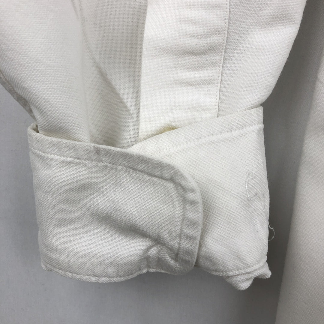 Ralph Lauren YARMOUTH long sleeve button down shirt, men's size L cotton white type Vintage Second Hand