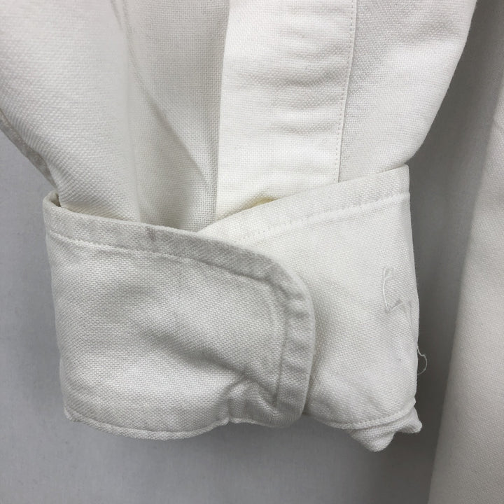 Ralph Lauren YARMOUTH long sleeve button down shirt, men's size L cotton white type Vintage Second Hand