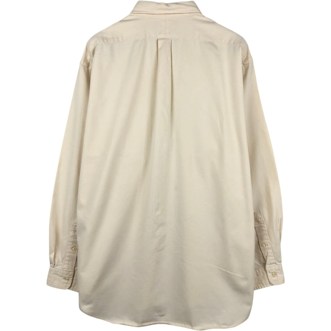 Ralph Lauren long sleeve button down shirt, men's XL size cotton ivory Vintage Second Hand