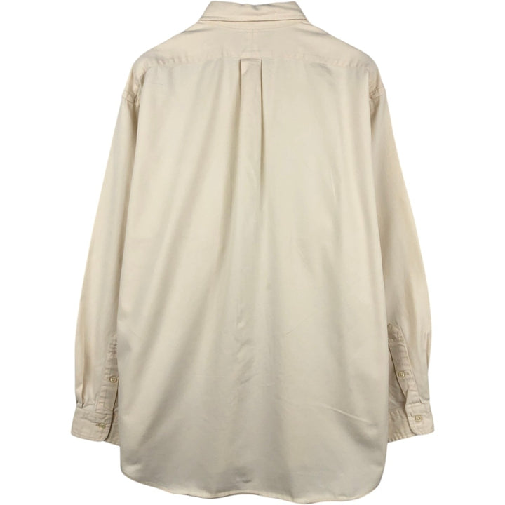 Ralph Lauren long sleeve button down shirt, men's XL size cotton ivory Vintage Second Hand