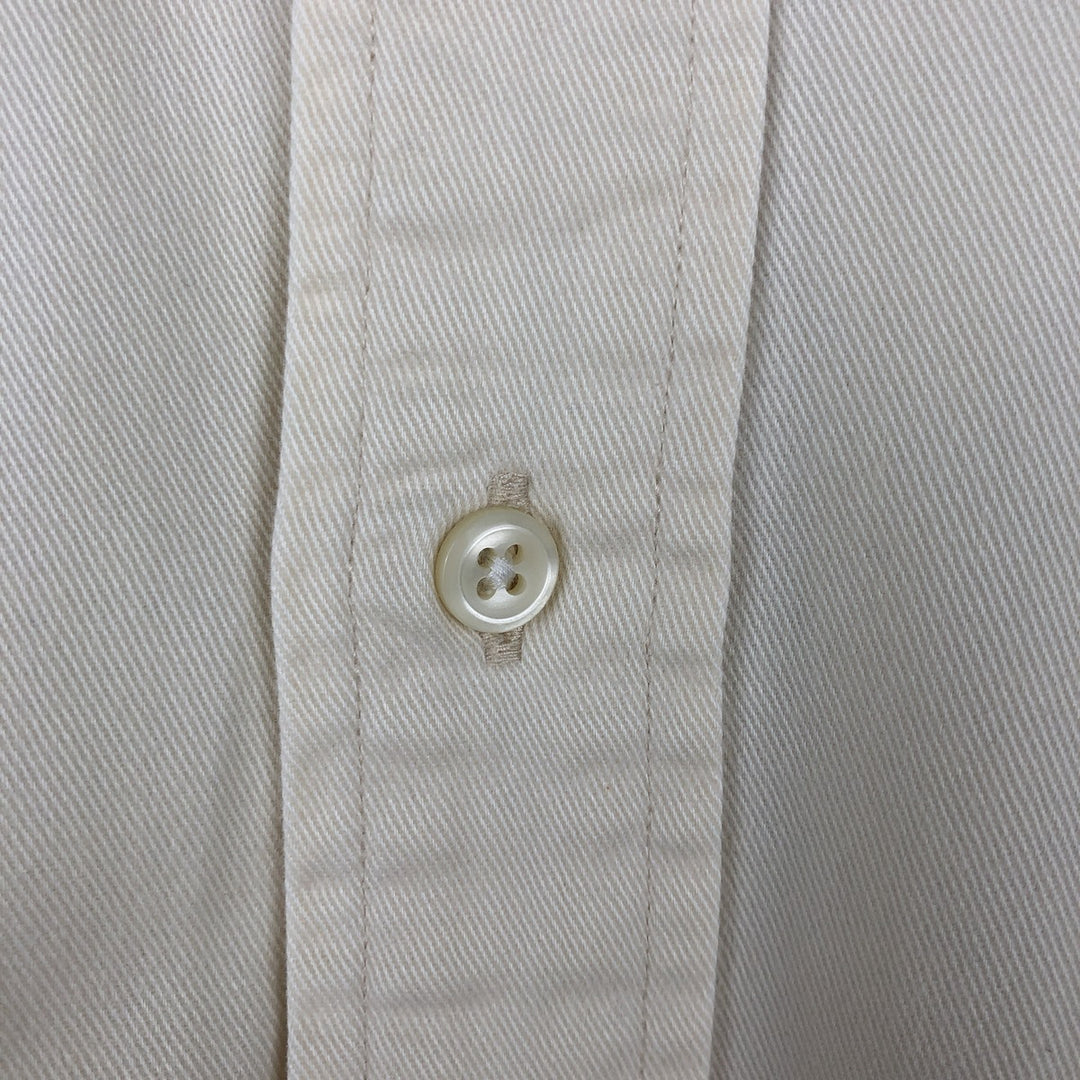 Ralph Lauren long sleeve button down shirt, men's XL size cotton ivory Vintage Second Hand