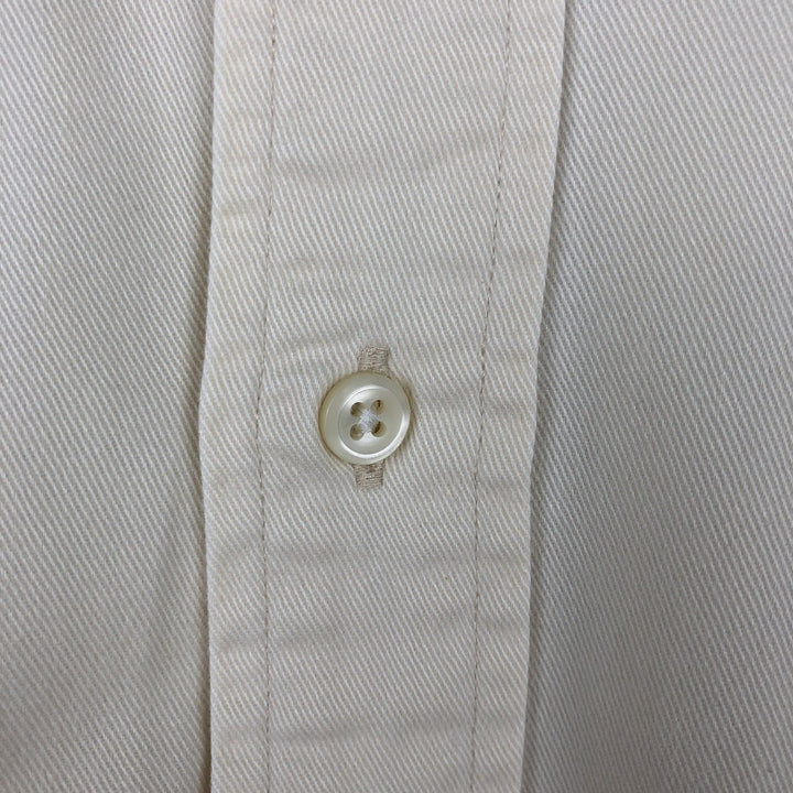 Ralph Lauren long sleeve button down shirt, men's XL size cotton ivory Vintage Second Hand