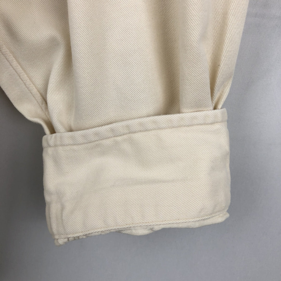 Ralph Lauren long sleeve button down shirt, men's XL size cotton ivory Vintage Second Hand