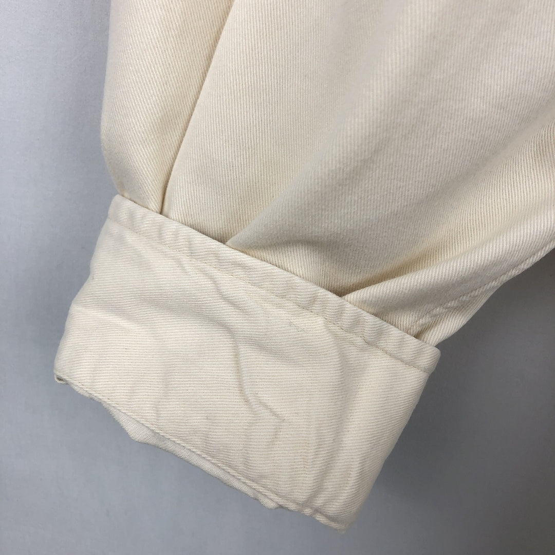 Ralph Lauren long sleeve button down shirt, men's XL size cotton ivory Vintage Second Hand