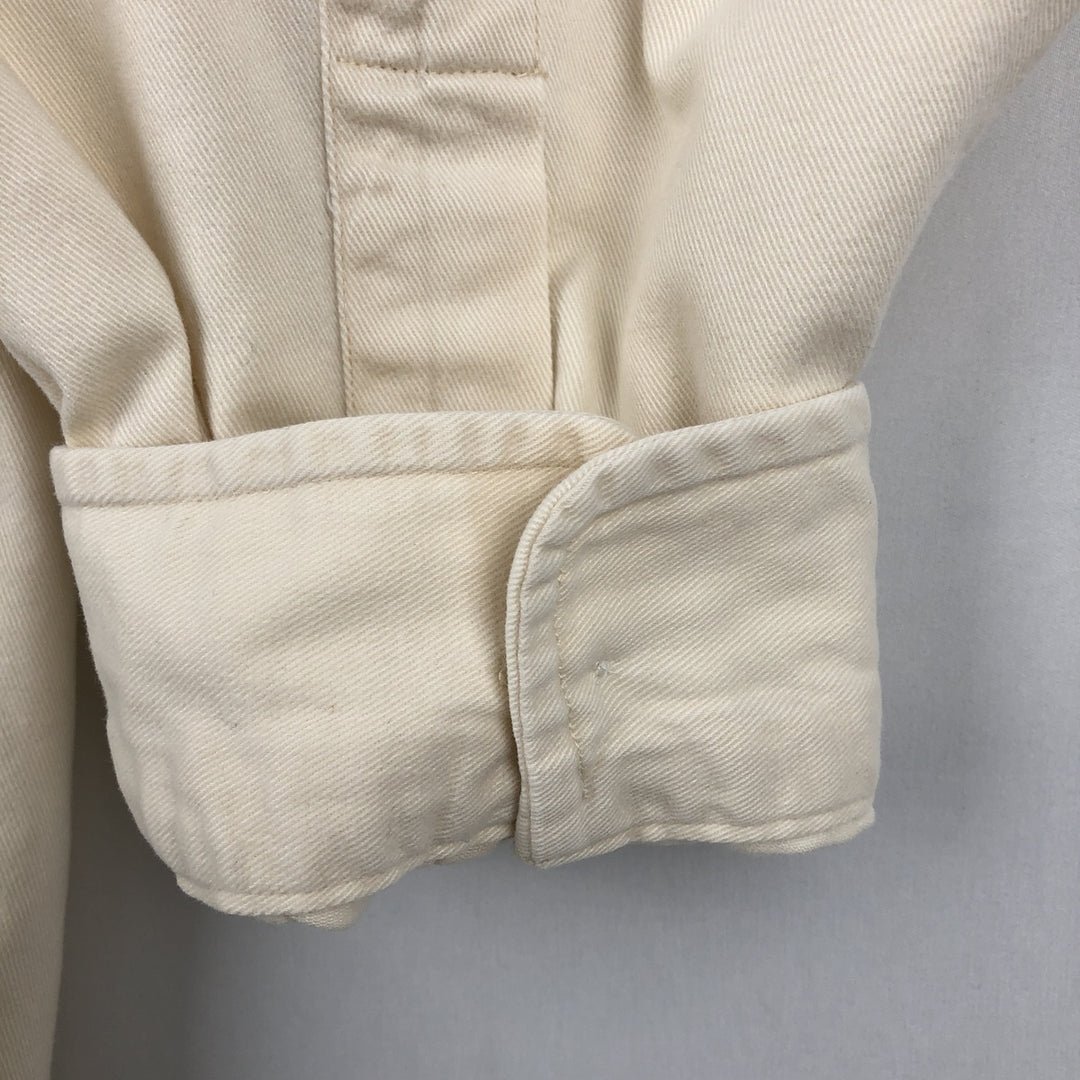 Ralph Lauren long sleeve button down shirt, men's XL size cotton ivory Vintage Second Hand