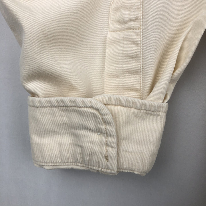 Ralph Lauren long sleeve button down shirt, men's XL size cotton ivory Vintage Second Hand