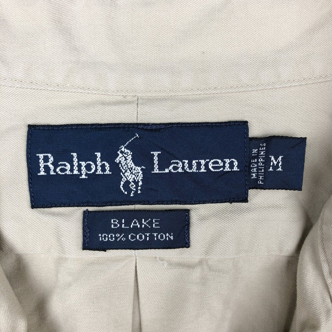 Ralph Lauren BLAKE long sleeve button down shirt, men's size M cotton Beige type Vintage Second Hand