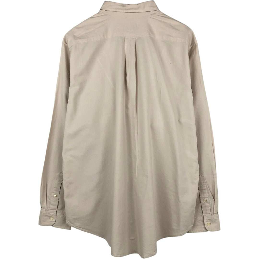 Ralph Lauren LAUREN JEANS CO. Long-sleeved button-down shirt, men's size L (approx.) cotton Beige type Vintage Second Hand