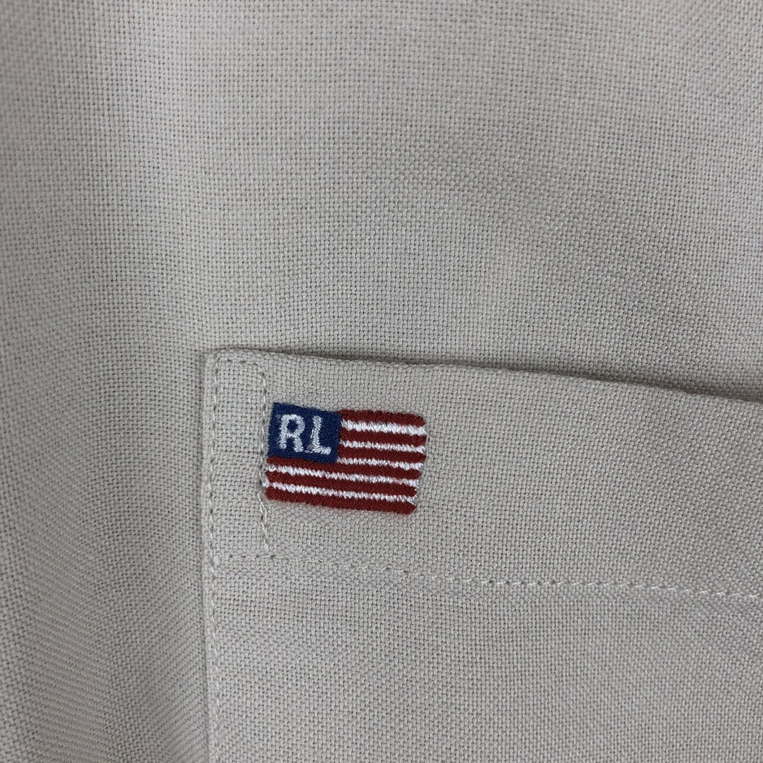 Ralph Lauren LAUREN JEANS CO. Long-sleeved button-down shirt, men's size L (approx.) cotton Beige type Vintage Second Hand