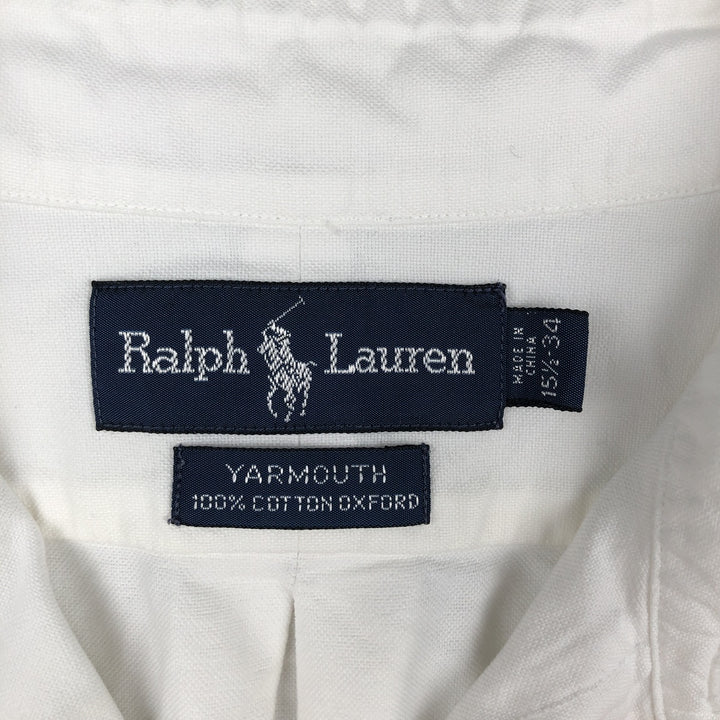 Ralph Lauren YARMOUTH long sleeve button down shirt, men's size M cotton white type Vintage Second Hand