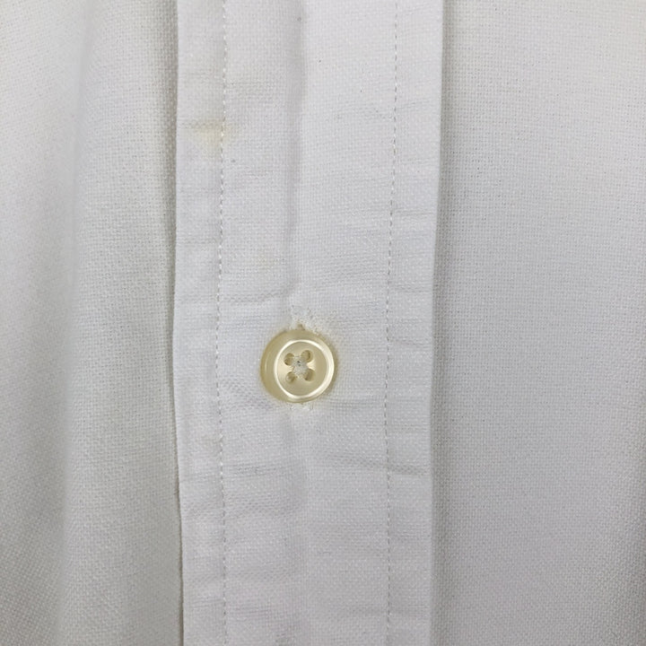 Ralph Lauren YARMOUTH long sleeve button down shirt, men's size M cotton white type Vintage Second Hand
