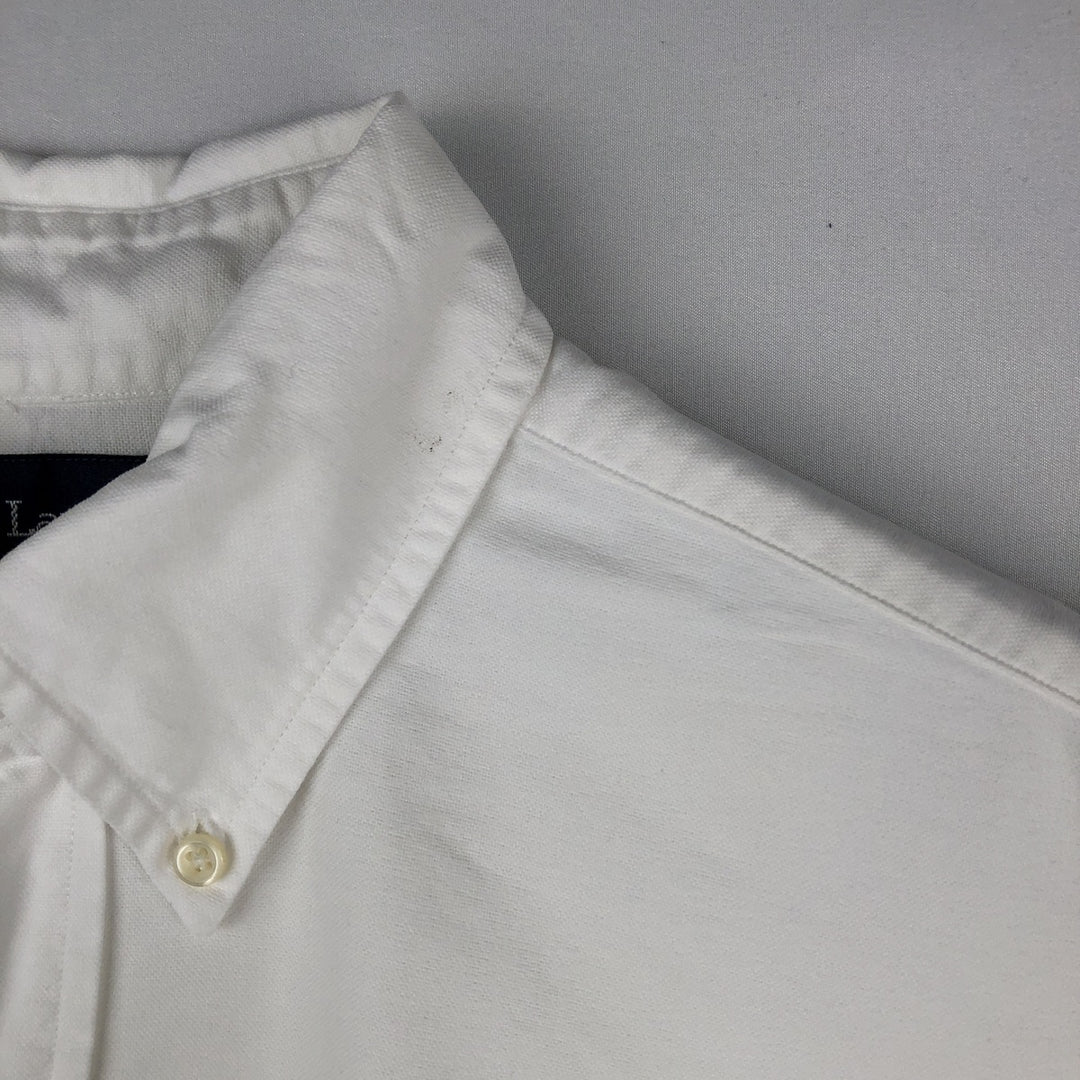 Ralph Lauren YARMOUTH long sleeve button down shirt, men's size M cotton white type Vintage Second Hand