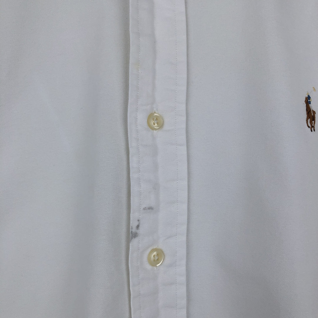 Ralph Lauren YARMOUTH long sleeve button down shirt, men's size M cotton white type Vintage Second Hand