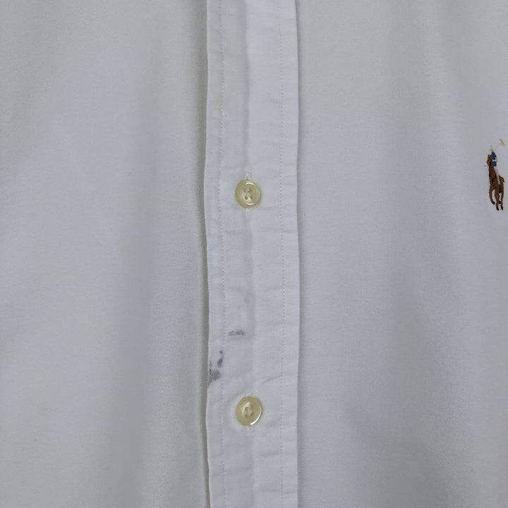Ralph Lauren YARMOUTH long sleeve button down shirt, men's size M cotton white type Vintage Second Hand