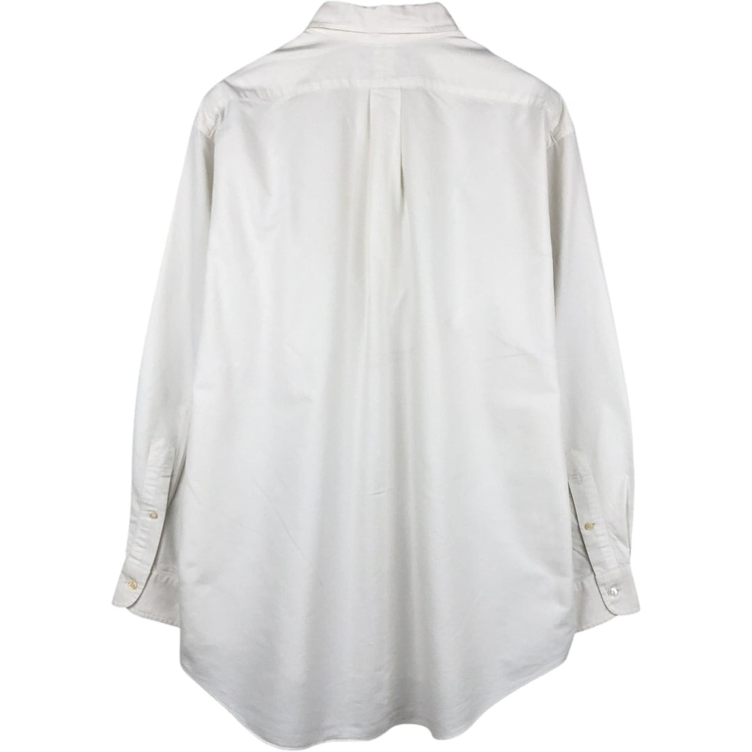 Ralph Lauren YARMOUTH long sleeve button down shirt, men's size L cotton white type Vintage Second Hand