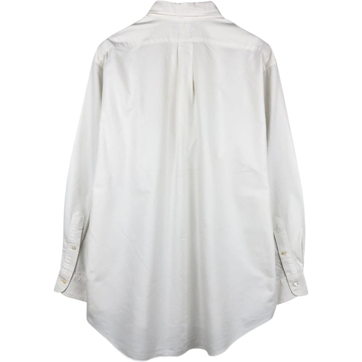 Ralph Lauren YARMOUTH long sleeve button down shirt, men's size L cotton white type Vintage Second Hand