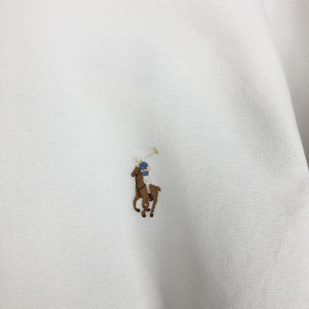 Ralph Lauren YARMOUTH long sleeve button down shirt, men's size L cotton white type Vintage Second Hand