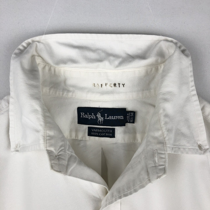 Ralph Lauren YARMOUTH long sleeve button down shirt, men's size L cotton white type Vintage Second Hand