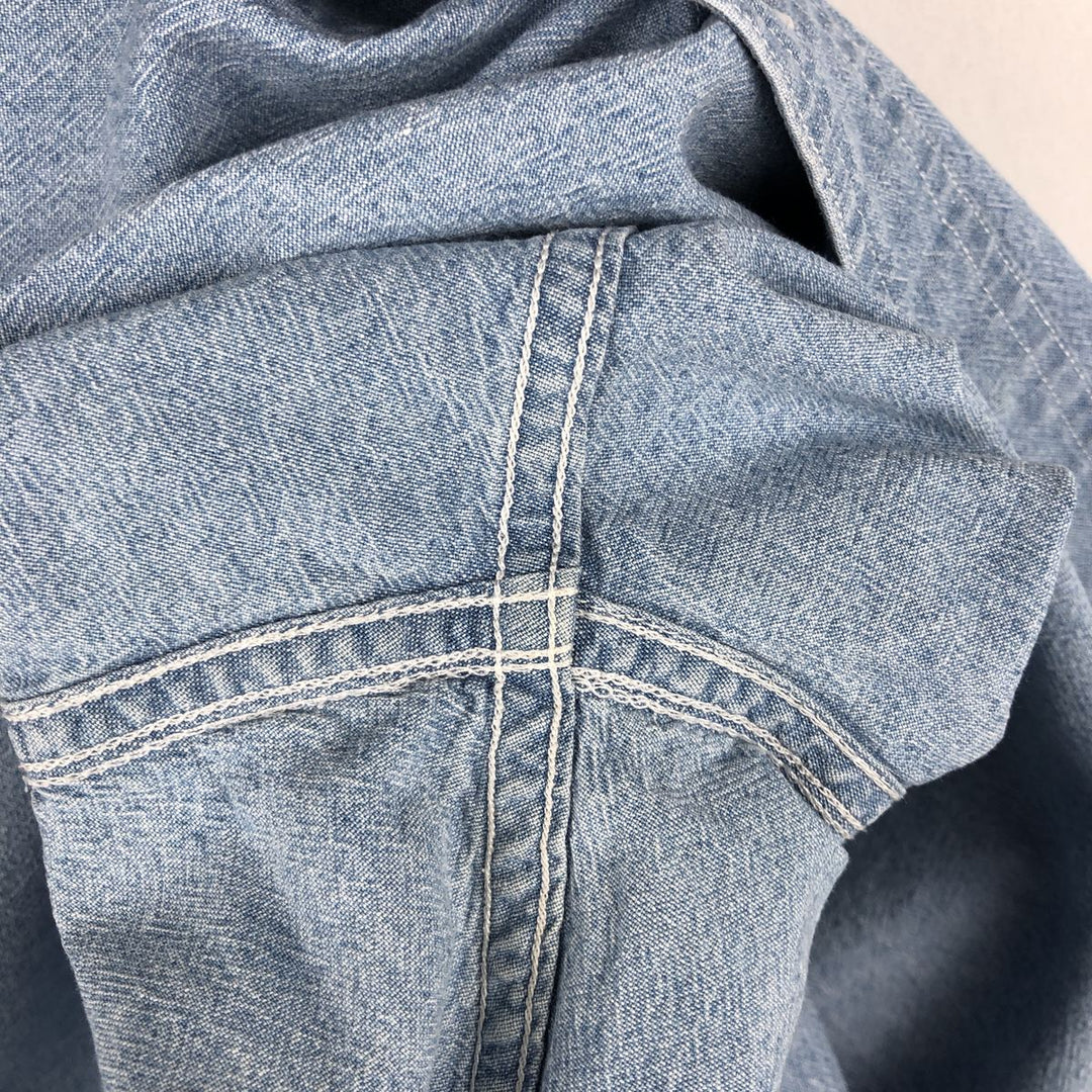Vintage 1980'S Ralph Lauren Chaps long-sleeved button-down shirt, size L, men's cotton Blue type light blue Vintage Second Hand