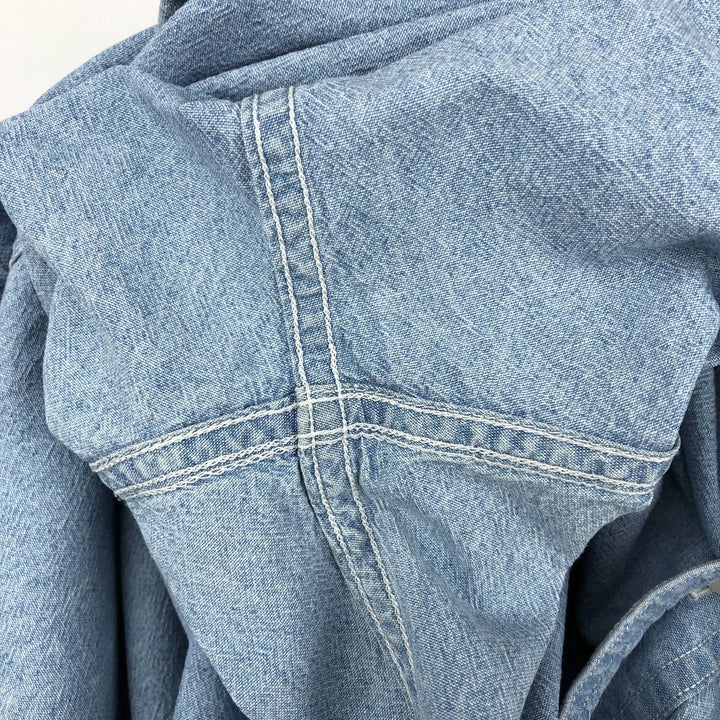 Vintage 1980'S Ralph Lauren Chaps long-sleeved button-down shirt, size L, men's cotton Blue type light blue Vintage Second Hand