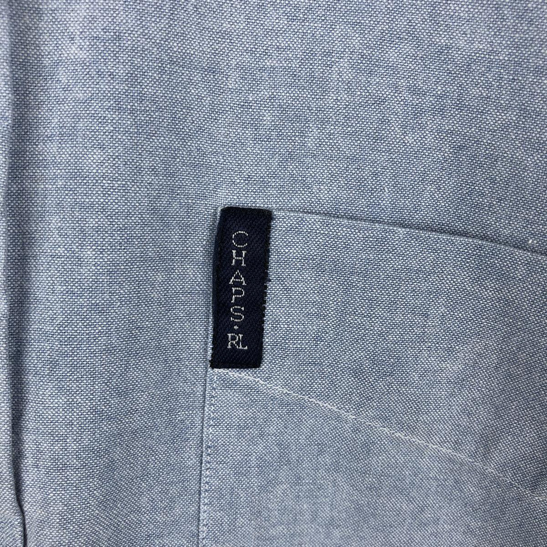 1990'S Ralph Lauren CHAPS long-sleeved button-down shirt, made in the USA, men's size L equivalent. cotton Blue type light blue Vintage Second Hand