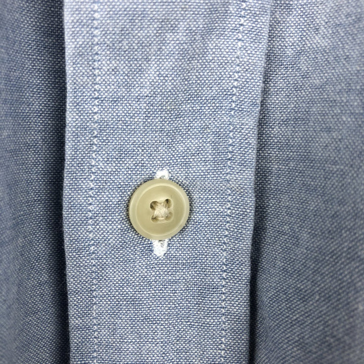 1990'S Ralph Lauren CHAPS long-sleeved button-down shirt, made in the USA, men's size L equivalent. cotton Blue type light blue Vintage Second Hand