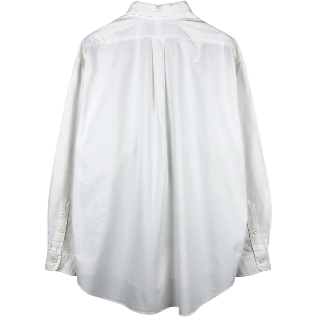 Ralph Lauren BIG SHIRT Long sleeve button down shirt Men's size L cotton white type Vintage Second Hand
