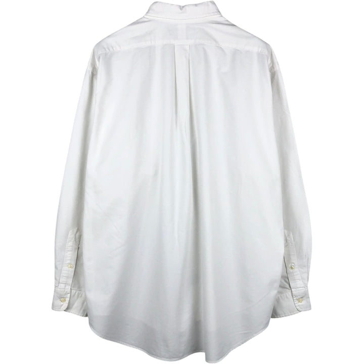 Ralph Lauren BIG SHIRT Long sleeve button down shirt Men's size L cotton white type Vintage Second Hand