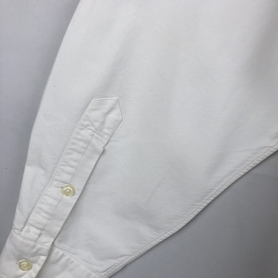 Ralph Lauren BIG SHIRT Long sleeve button down shirt Men's size L cotton white type Vintage Second Hand