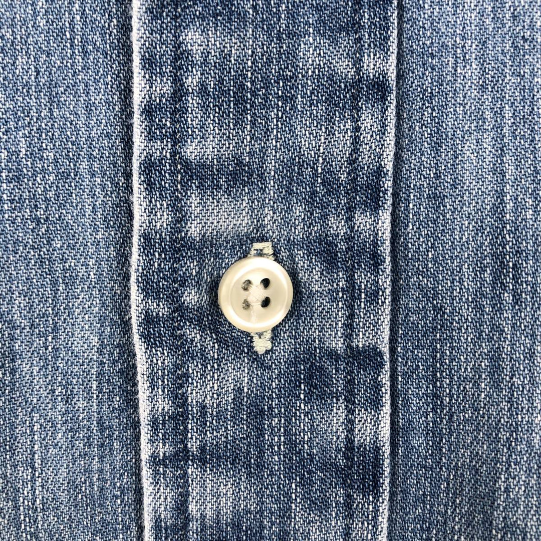 Ralph Lauren CLASSIC FIT Long-Sleeve Button-Down Denim Shirt, Men's Size XL (approx.) cotton blue type Vintage Second Hand