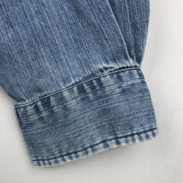 Ralph Lauren CLASSIC FIT Long-Sleeve Button-Down Denim Shirt, Men's Size XL (approx.) cotton blue type Vintage Second Hand