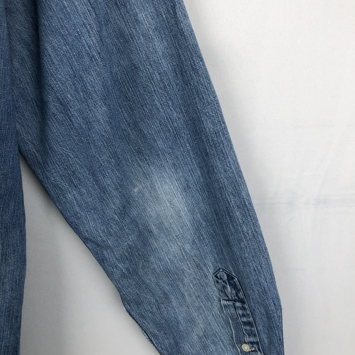Ralph Lauren CLASSIC FIT Long-Sleeve Button-Down Denim Shirt, Men's Size XL (approx.) cotton blue type Vintage Second Hand