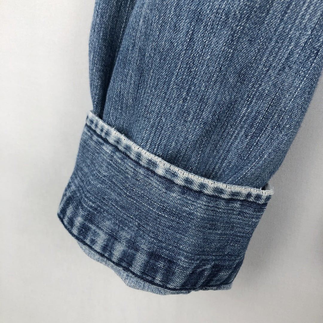 Ralph Lauren CLASSIC FIT Long-Sleeve Button-Down Denim Shirt, Men's Size XL (approx.) cotton blue type Vintage Second Hand