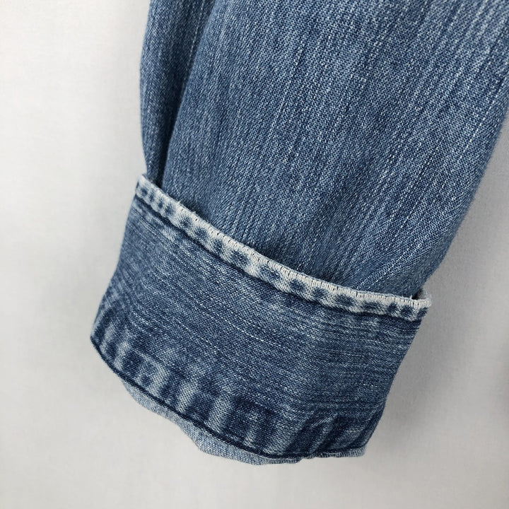 Ralph Lauren CLASSIC FIT Long-Sleeve Button-Down Denim Shirt, Men's Size XL (approx.) cotton blue type Vintage Second Hand