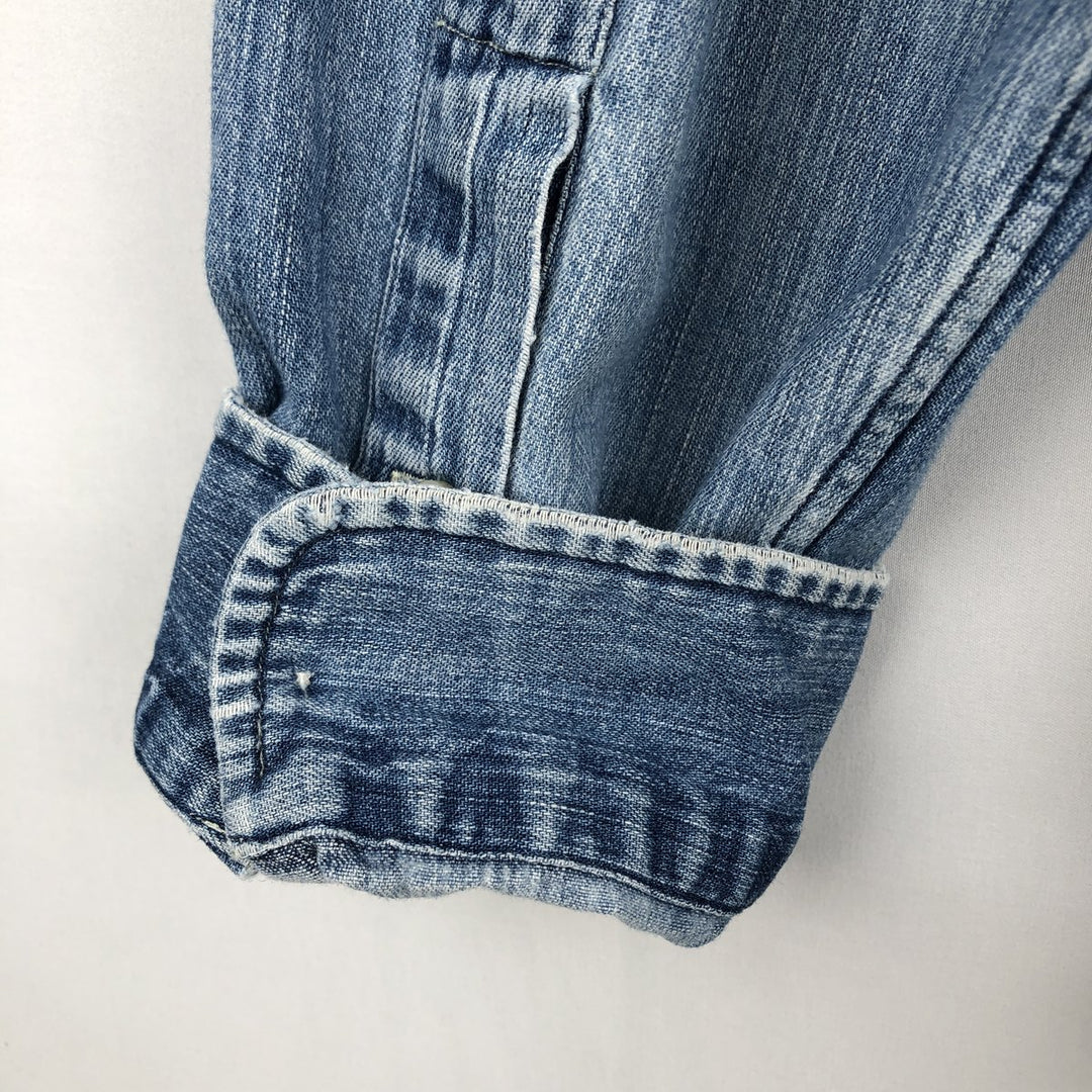 Ralph Lauren CLASSIC FIT Long-Sleeve Button-Down Denim Shirt, Men's Size XL (approx.) cotton blue type Vintage Second Hand