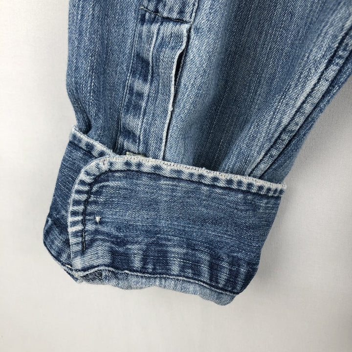Ralph Lauren CLASSIC FIT Long-Sleeve Button-Down Denim Shirt, Men's Size XL (approx.) cotton blue type Vintage Second Hand