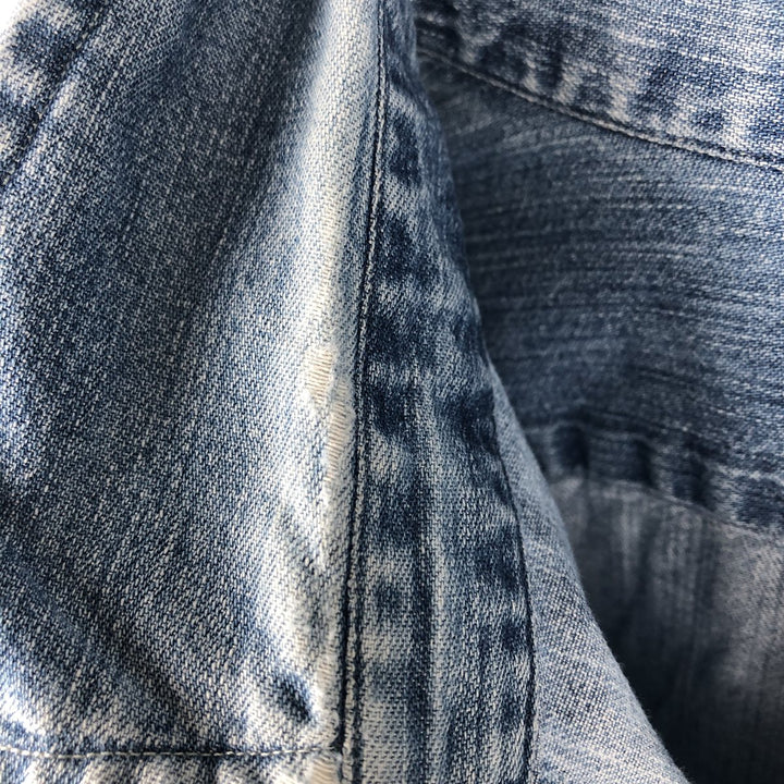 Ralph Lauren CLASSIC FIT Long-Sleeve Button-Down Denim Shirt, Men's Size XL (approx.) cotton blue type Vintage Second Hand