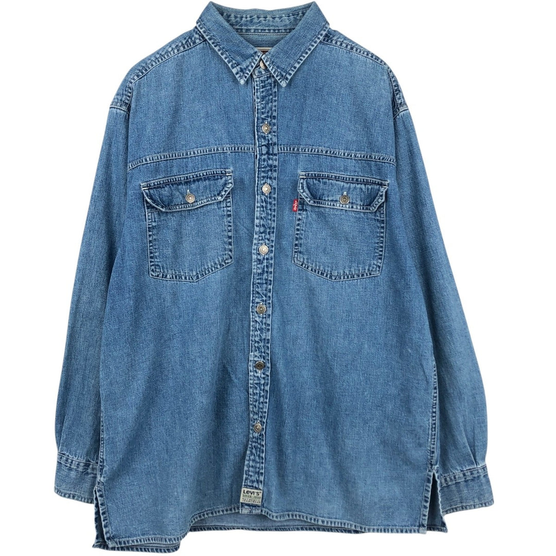 Levi's long-sleeved denim shirt, men's size M cotton blue type Vintage Second Hand