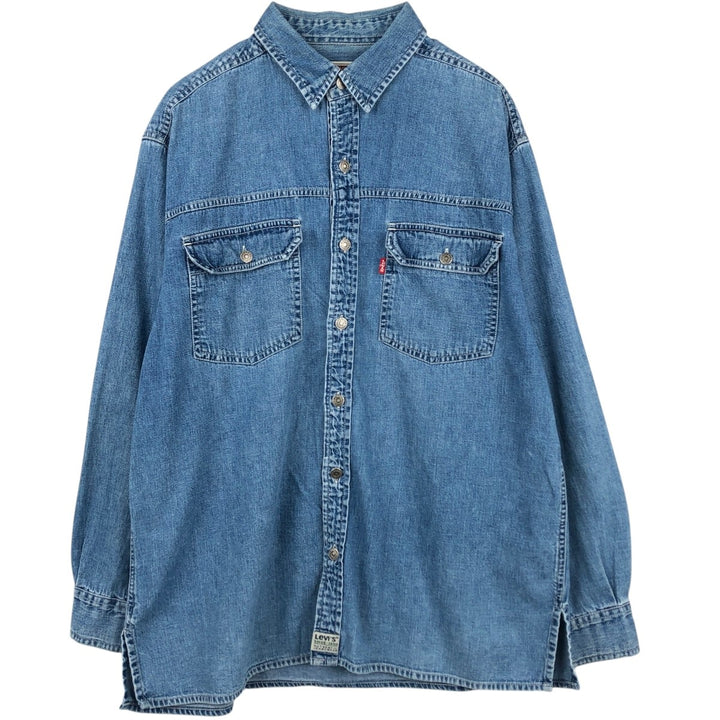 Levi's long-sleeved denim shirt, men's size M cotton blue type Vintage Second Hand