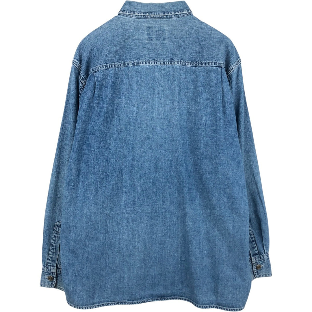Levi's long-sleeved denim shirt, men's size M cotton blue type Vintage Second Hand