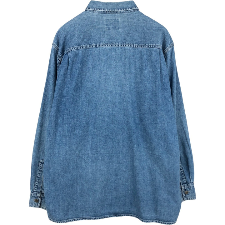 Levi's long-sleeved denim shirt, men's size M cotton blue type Vintage Second Hand