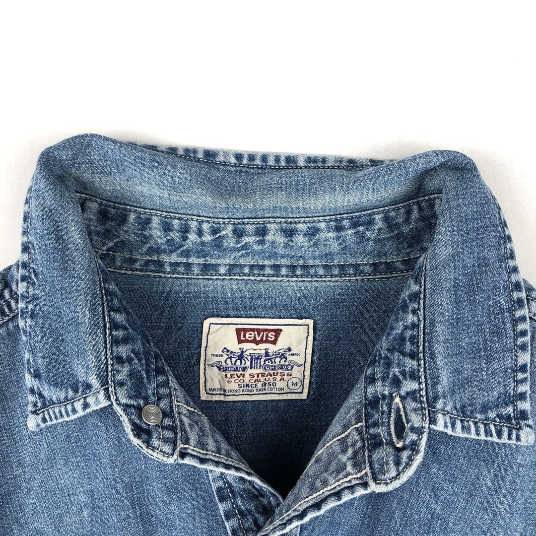 Levi's long-sleeved denim shirt, men's size M cotton blue type Vintage Second Hand